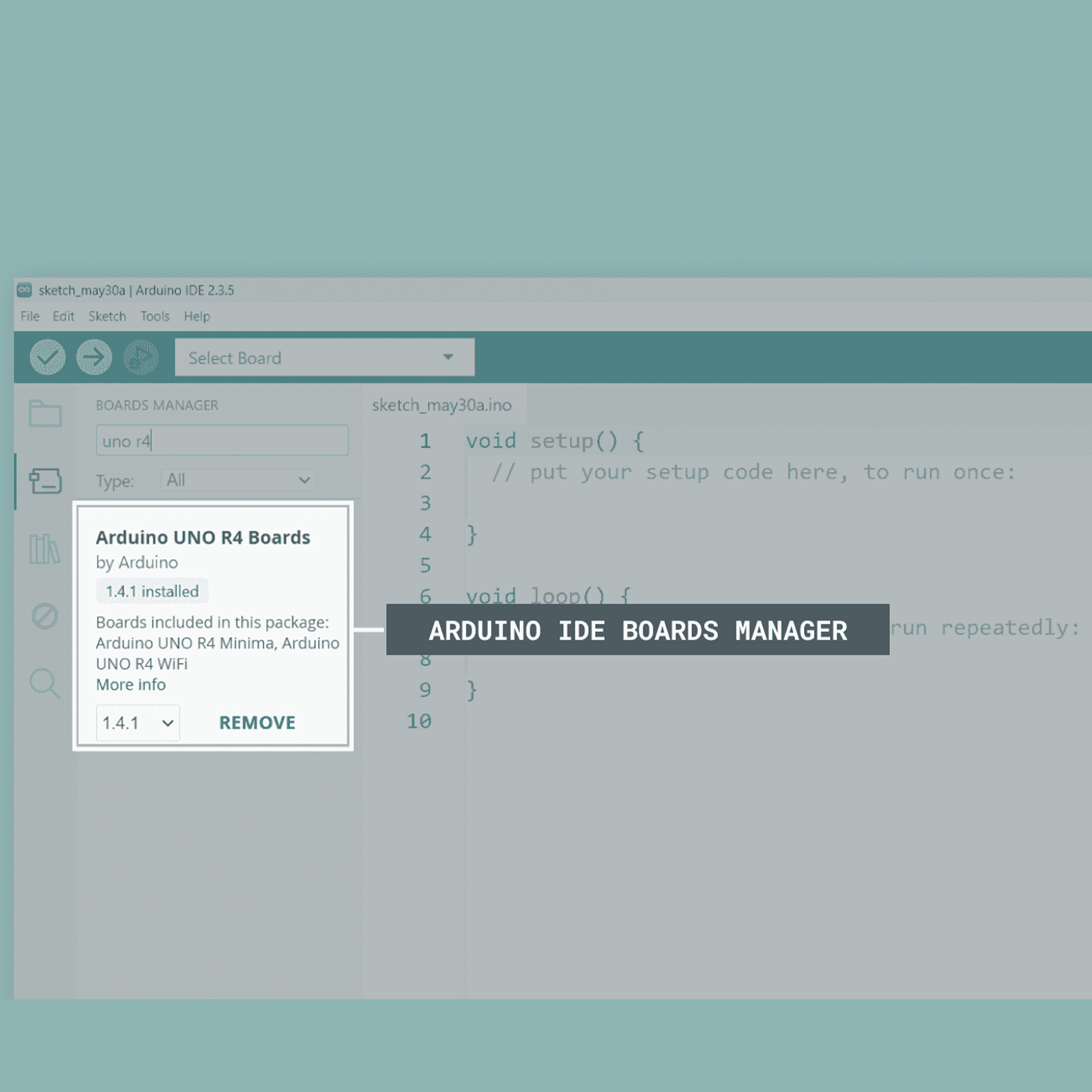 Installing the Arduino UNO R4 Boards core in the Arduino IDE