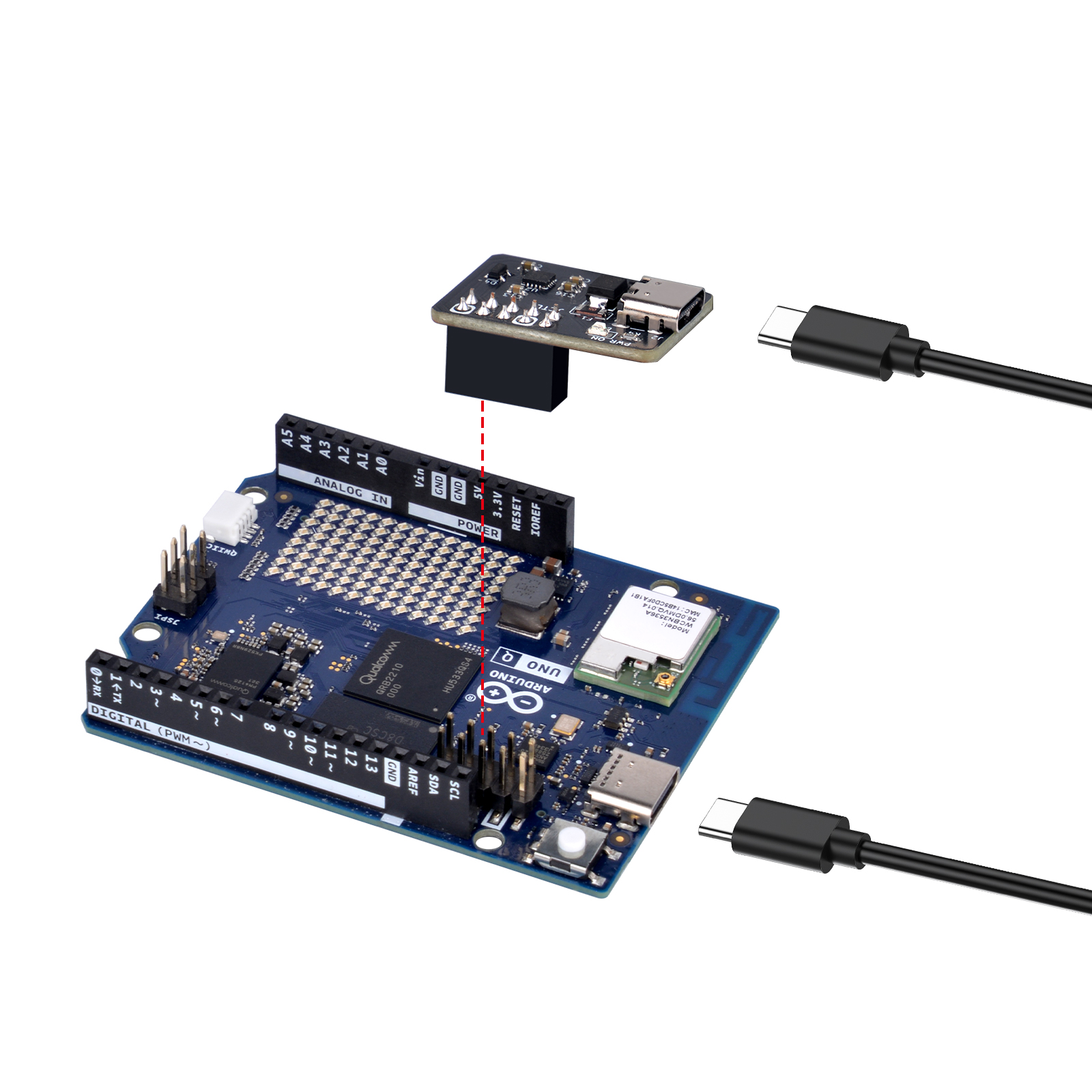 USB-to-TTL Module Connected to UNO Q JCTL